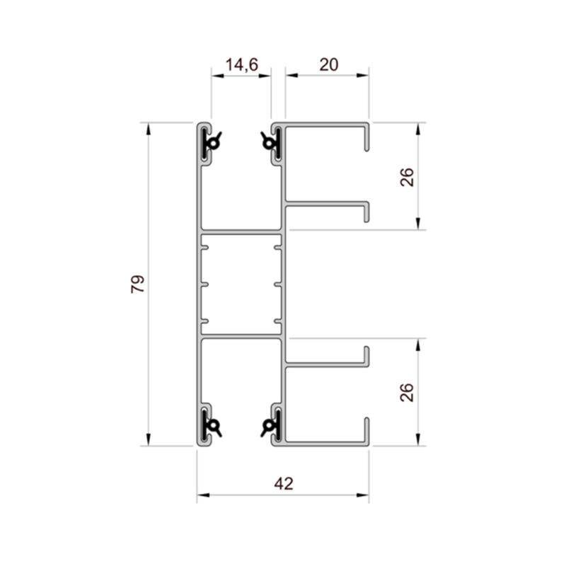 Aluprof ALU Führungsschiene PPD79/ODS/20/G