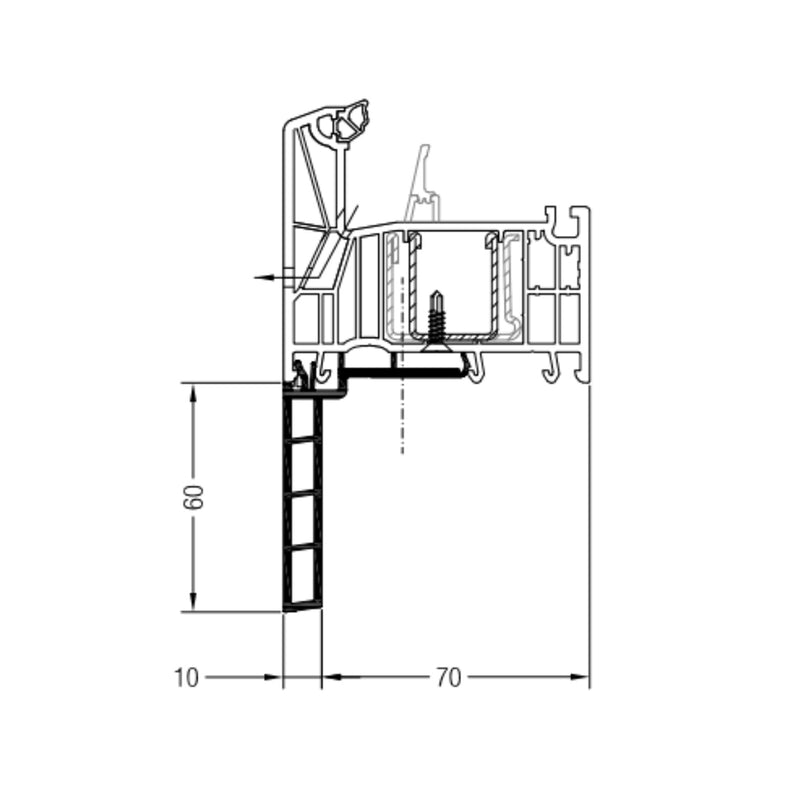 Rehau Fensterbankanschlussprofil Sohlbankprofil 60/10 1560065