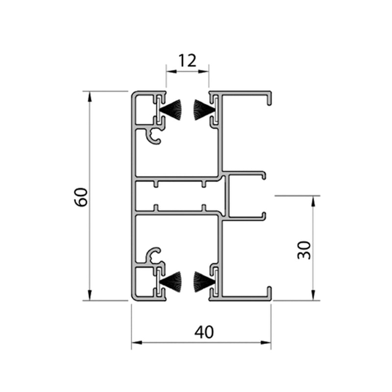 Aluprof ALU Führungsschiene PPDA-P60/12