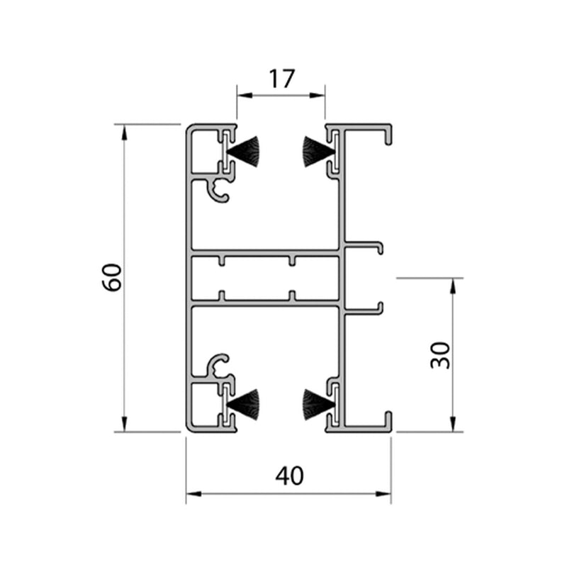 Aluprof ALU Führungsschiene PPDA-P60/17