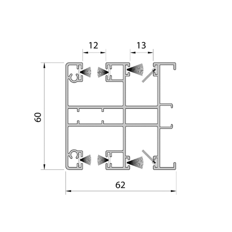 Aluprof ALU Führungsschiene PPDAMW-P60/12