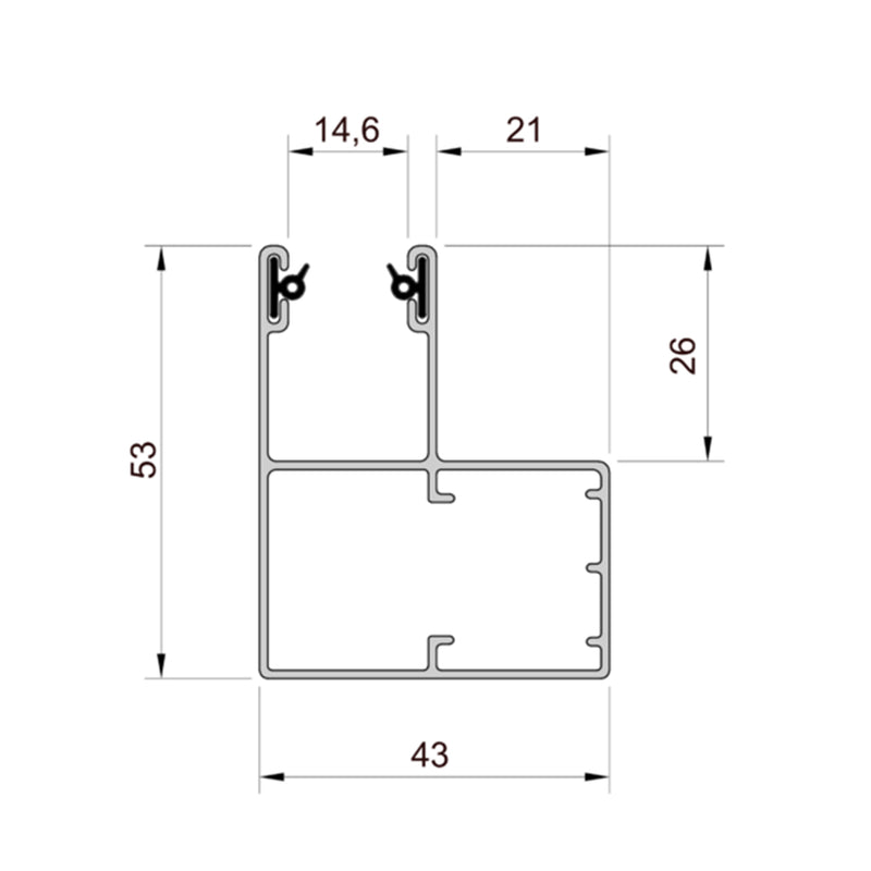 Aluprof ALU Führungsschiene PPMO53/G