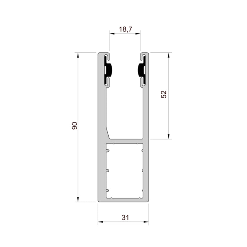 Aluprof ALU Führungsschiene PPW90/G