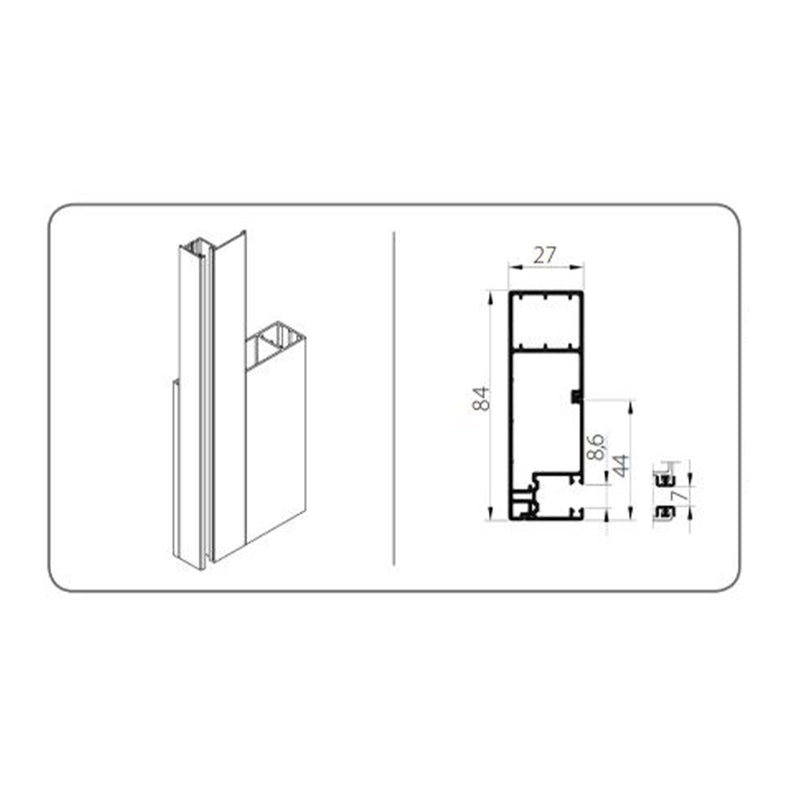 Aluprof ALU Fassaden Jalousie Führungsschiene APPF/20B und PPF/20B