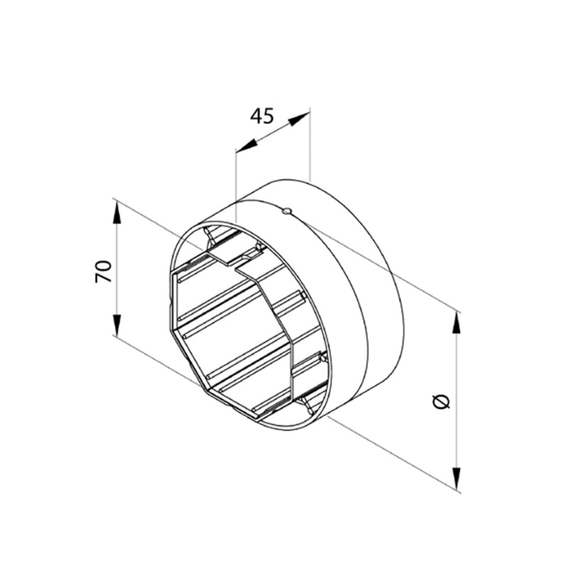 Aluprof Adapterring für Durchmesseränderung von 70 bis 130mm
