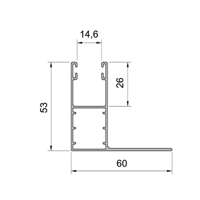 Aluprof Aluminium Winkel Führungsschiene PK53