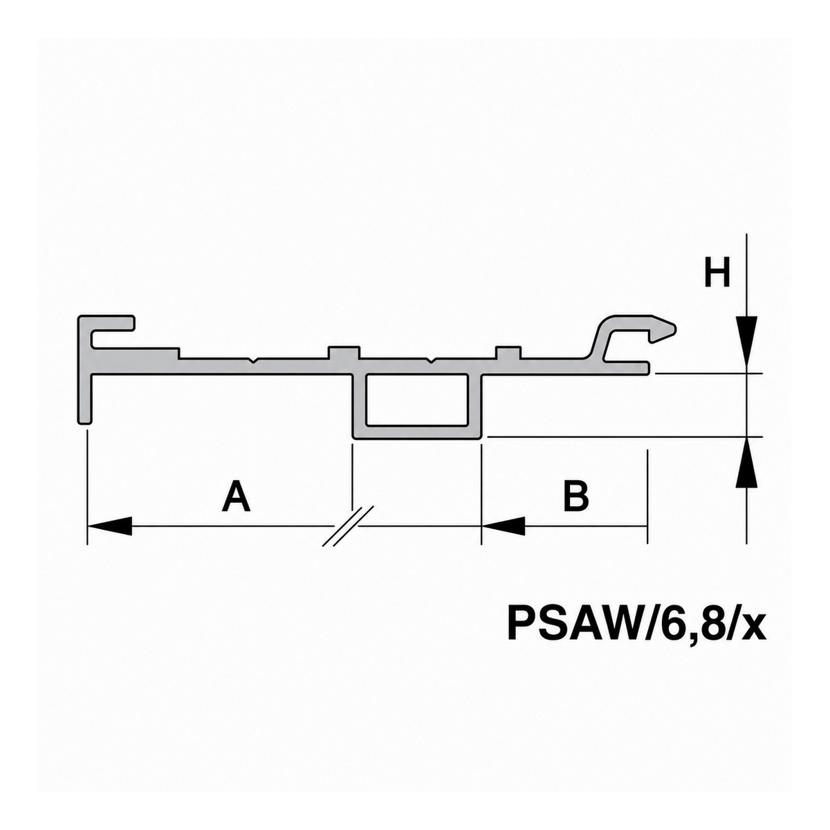 Aluprof Kasten-Anpassungsprofil mit Kragarm PSAW/6,8