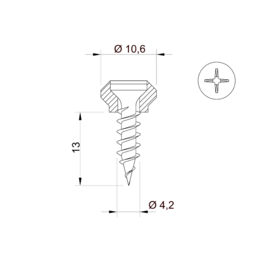 Nippel-schraube aus Edelstahl , WKR/Zn/RD-2/4x13