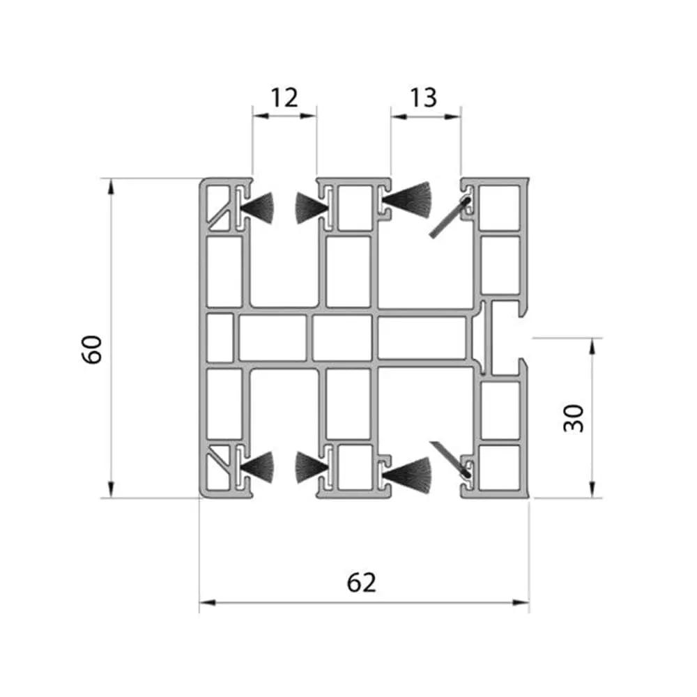 Aluprof PVC Mini Führungsschiene PPDMW-P60/12