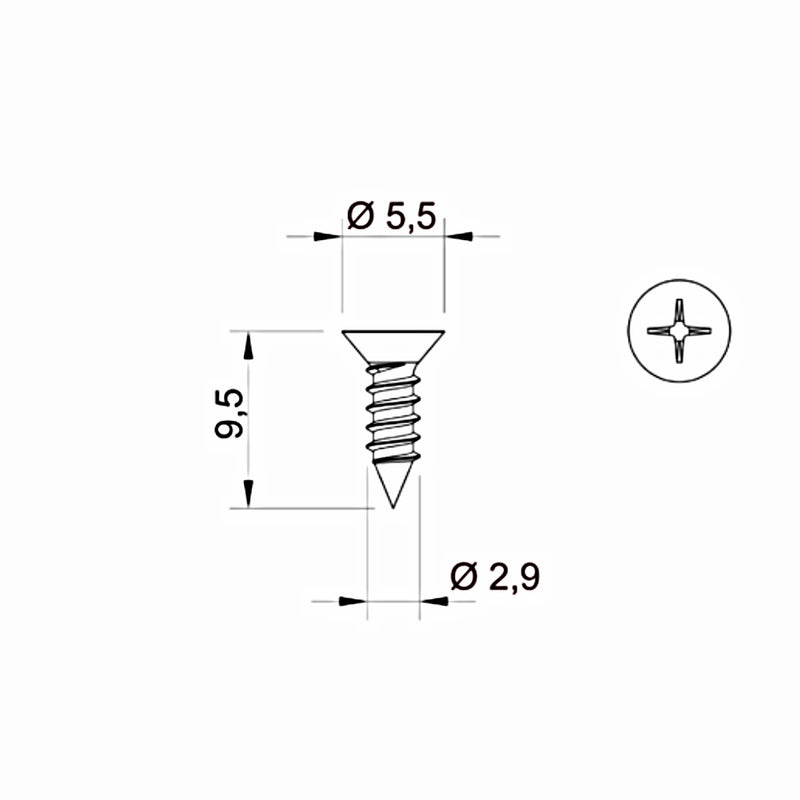 Aluprof Plissee Blechschraube 2,9/9,5 WKR/Zn/S/2,9x9,5