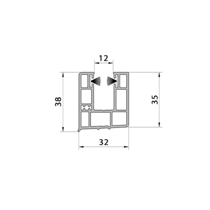 Aluprof Rollladen PVC-Mini Führungsschiene PP38/12