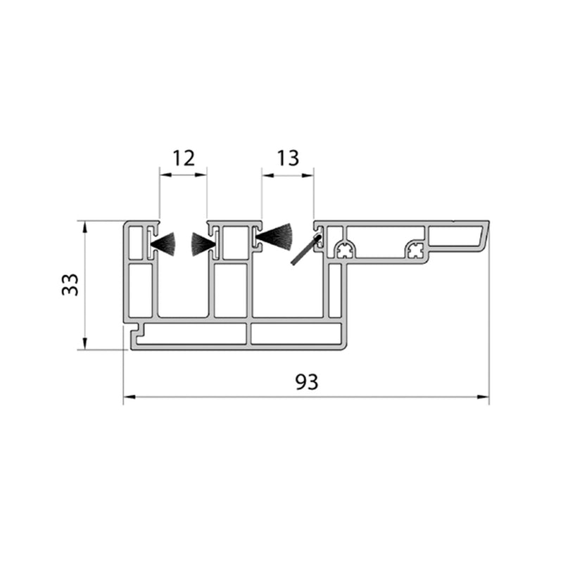 Aluprof Rollladen PVC Mini Führungsschiene RA für MKT PPMRA/12