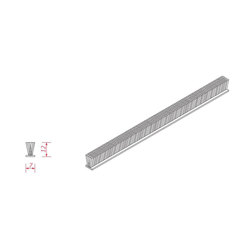BeClever Bürstendichtung für Führungsschiene 7x12mm CBAI04