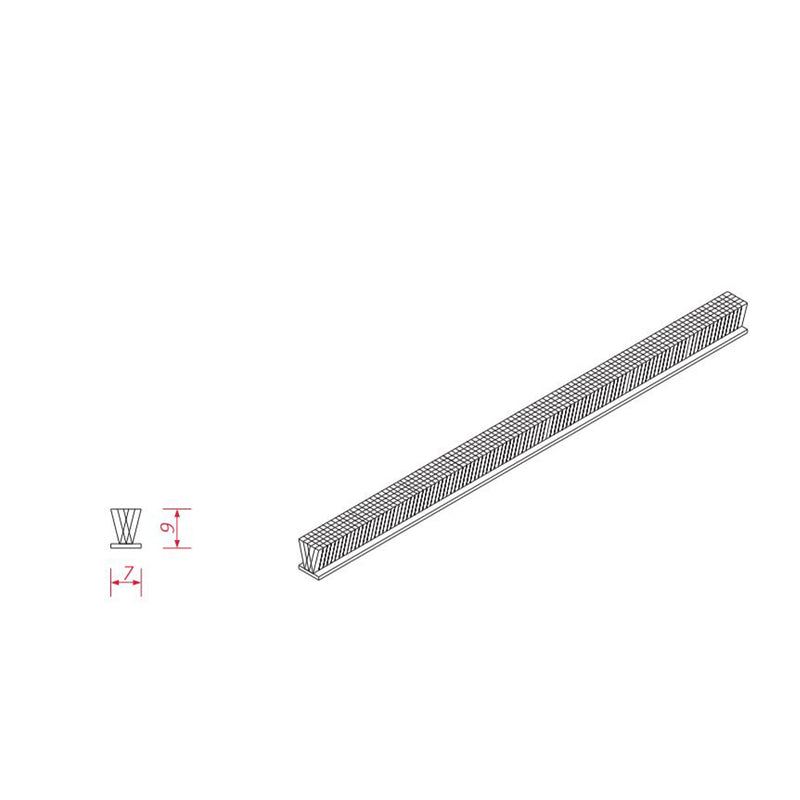 BeClever Bürstendichtung für Führungsschiene 7x9mm CBAI03