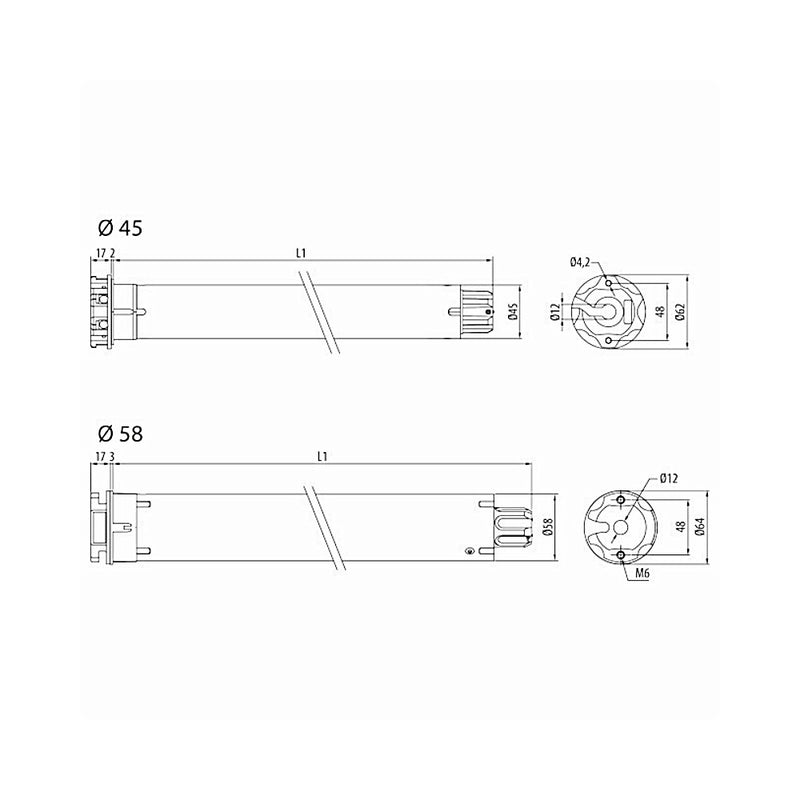 Cherubini Funk Rohrmotor Dimio ZRX 10/12 10Nm