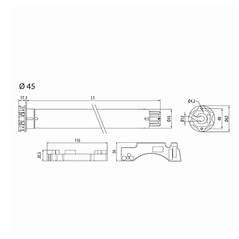 Cherubini Funk Rolladenmotor P&P RX Short 6/17 6Nm