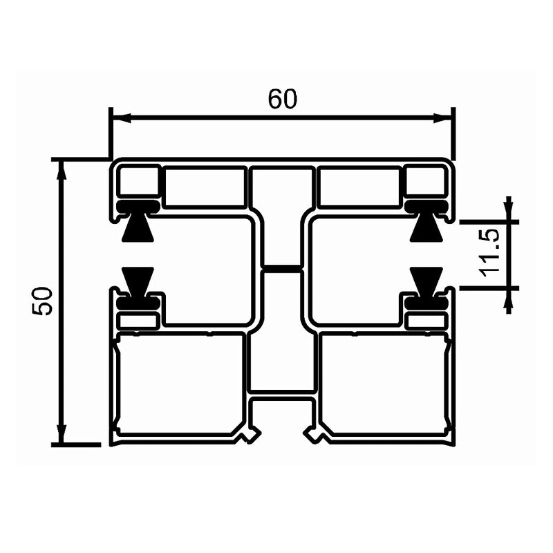 Deceuninck Inoutic PVC Doppelführungsschiene RKI 11 15288