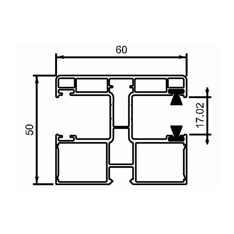 Deceuninck Inoutic PVC Doppelführungsschiene RKN 11 15393