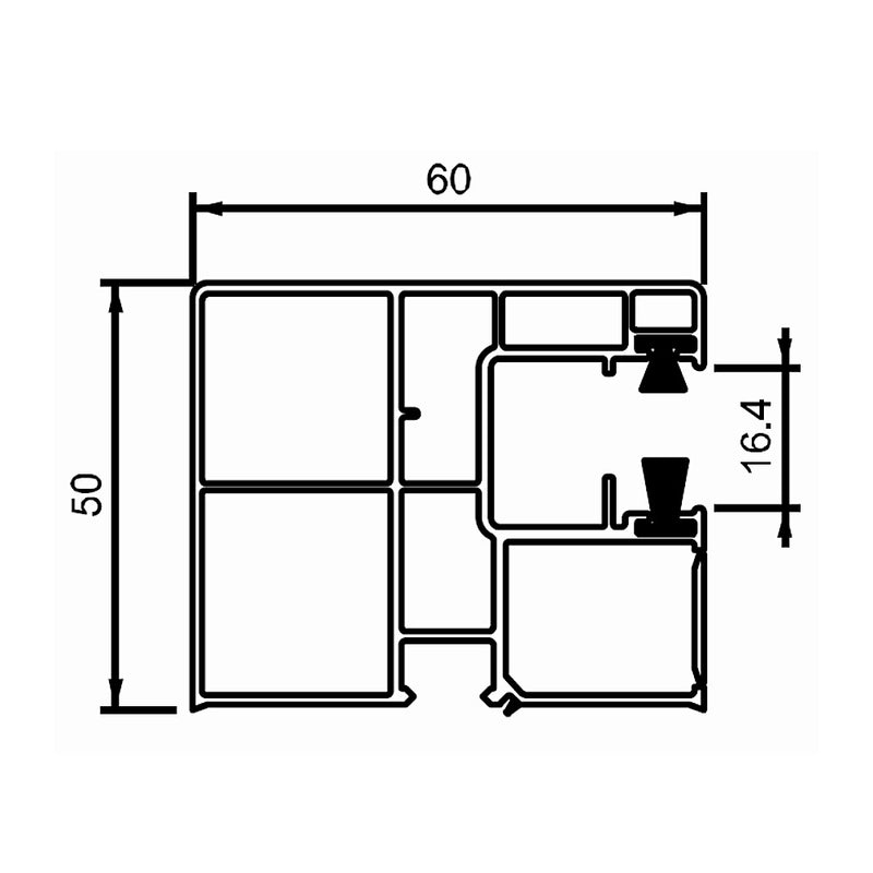 Deceuninck Inoutic PVC Einzelführungsschiene RKI 60 15045