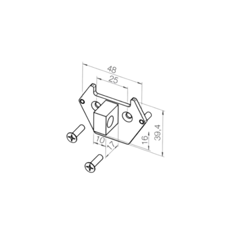 Elero Adapterplatte Vierkantbolzen RevoLine M-L Zapfen 16x16