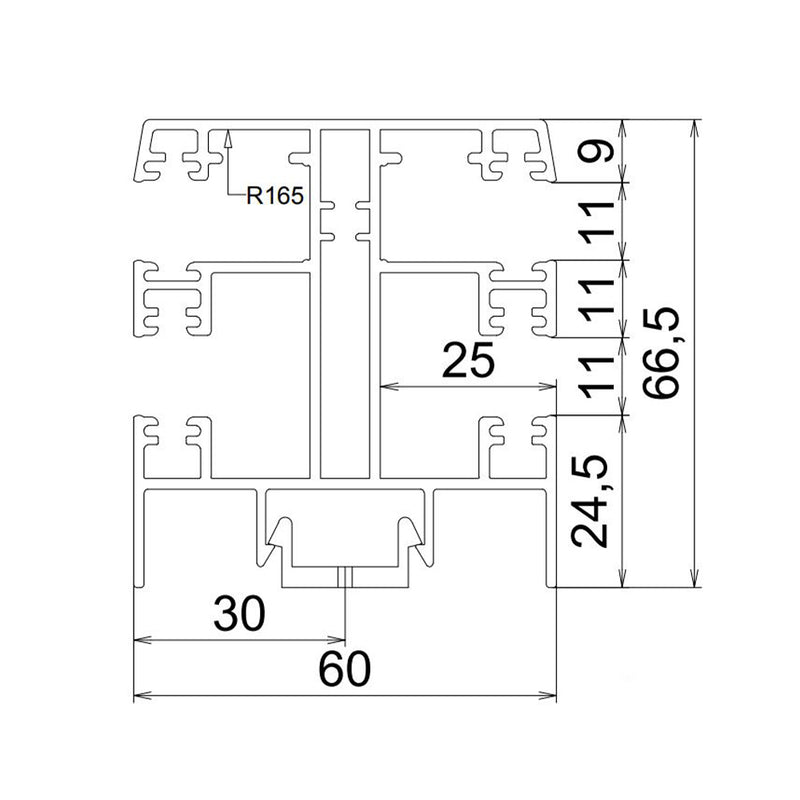 Exte ALU-Mini Rollladen Doppelführungsschiene R165