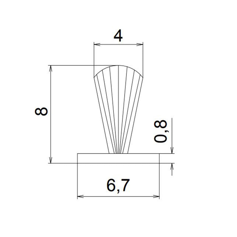 Exte Gegenbürste Aussen 6,7x8mm Grau R881