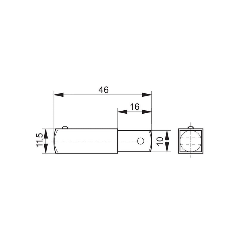 Geiger Steckzapfen 4-Kant 10x10 mm