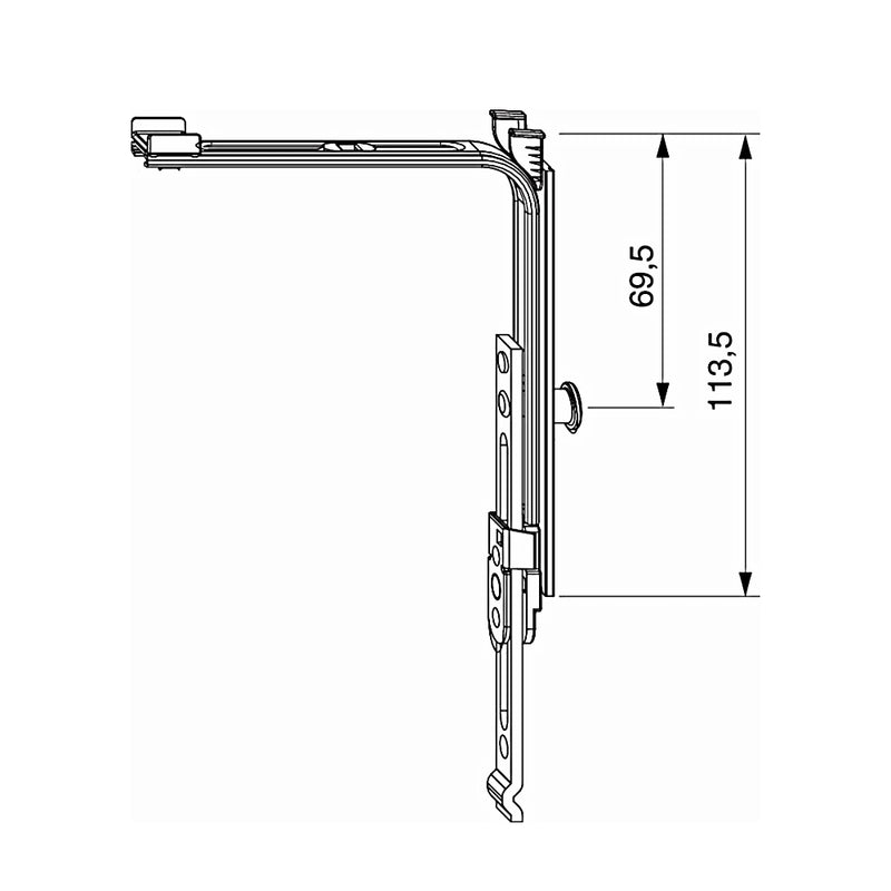 Maco Eckumlenkung MM senkrecht verlängerbar FFH 750-2450mm 222209