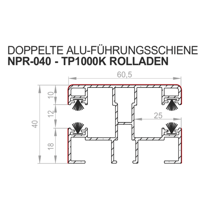 Portos Alu-Führungsschiene NPR-040