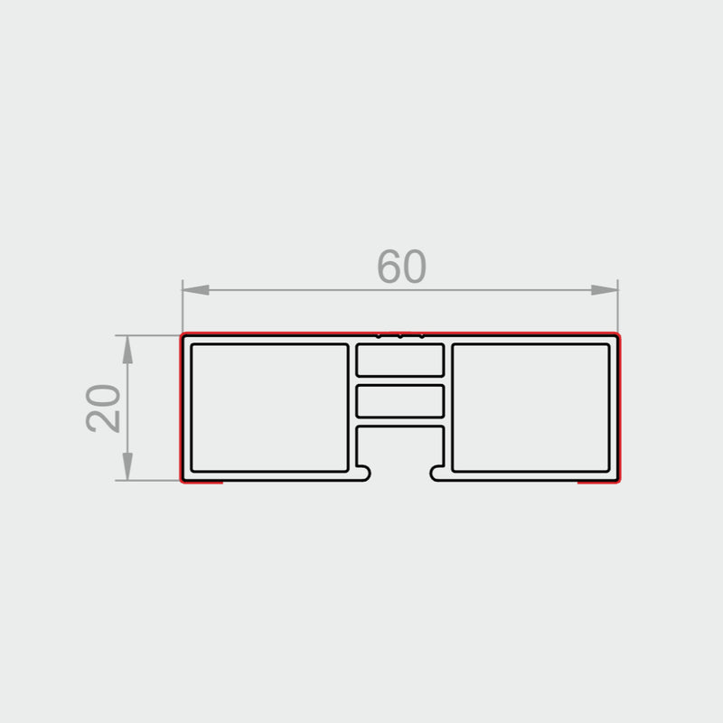 Portos PVC Distanzstück für Führungsschiene 60/20 DP-PCV-20