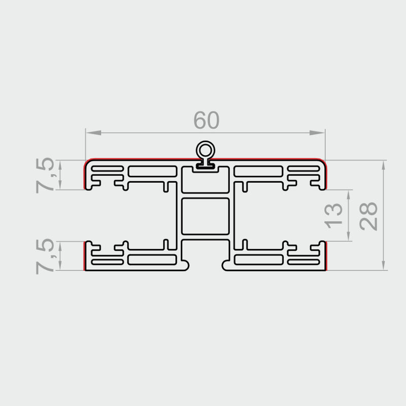 Portos PVC Führungsschiene NPR-030 60/28/13 mm