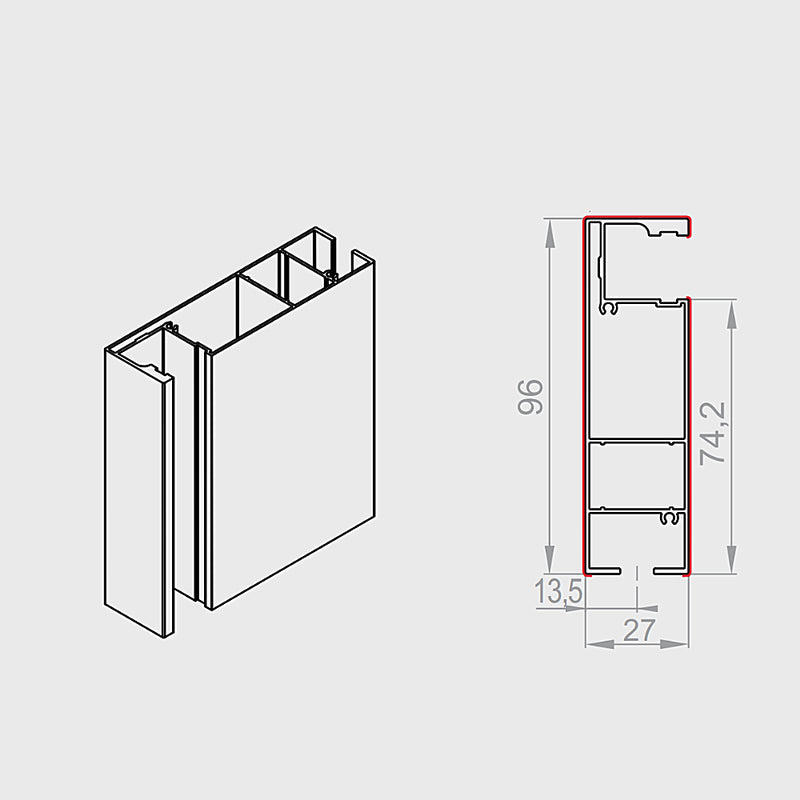 Portos Raffstore Alu Führungsschiene FBR-030