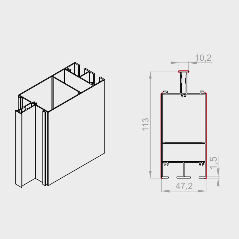 Portos Raffstore Alu Führungsschienenadapter F-FBR-080