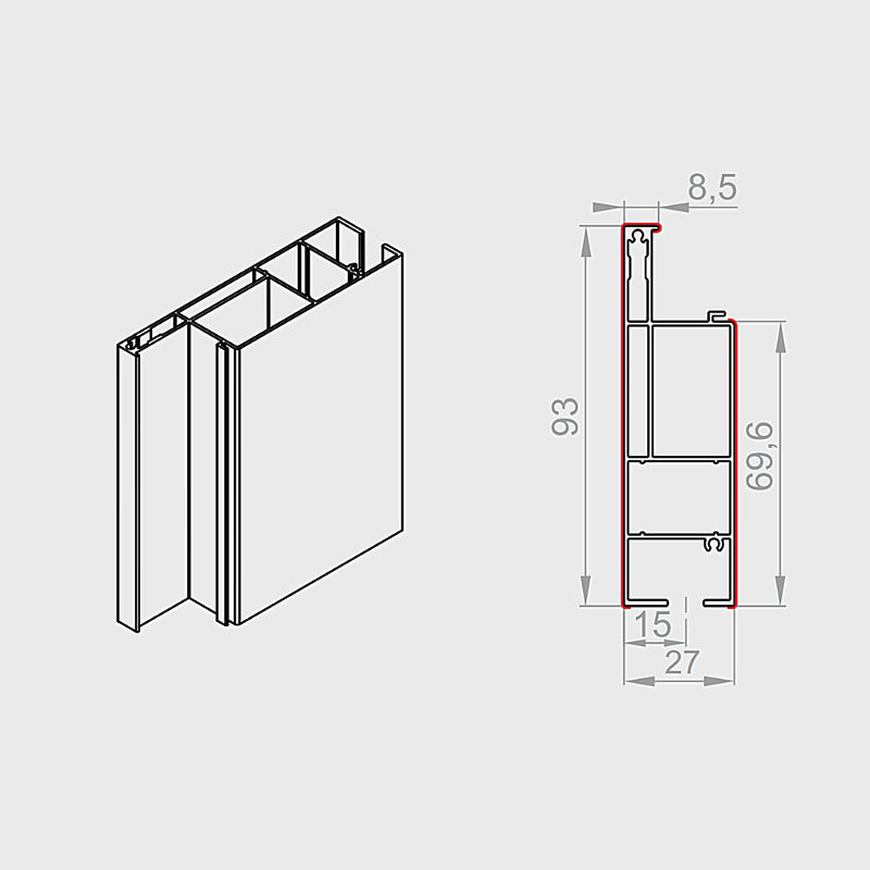 Portos Raffstore Alu Führungsschienenadapter FBR-010