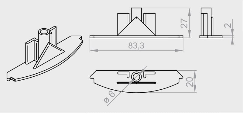 Portos Raffstore Endschienenstopfen C80