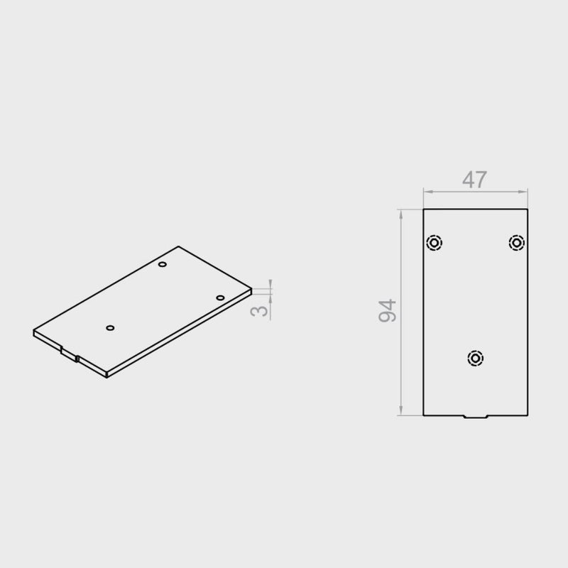 Portos Raffstore Untere Alu-Endkappe der Doppelführungsschiene F-FBR-070