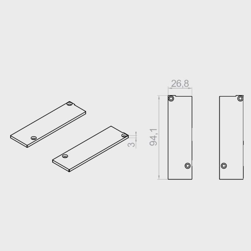 Portos Raffstore Untere Alu-Endkappe der Führungsschiene F-FBR-010