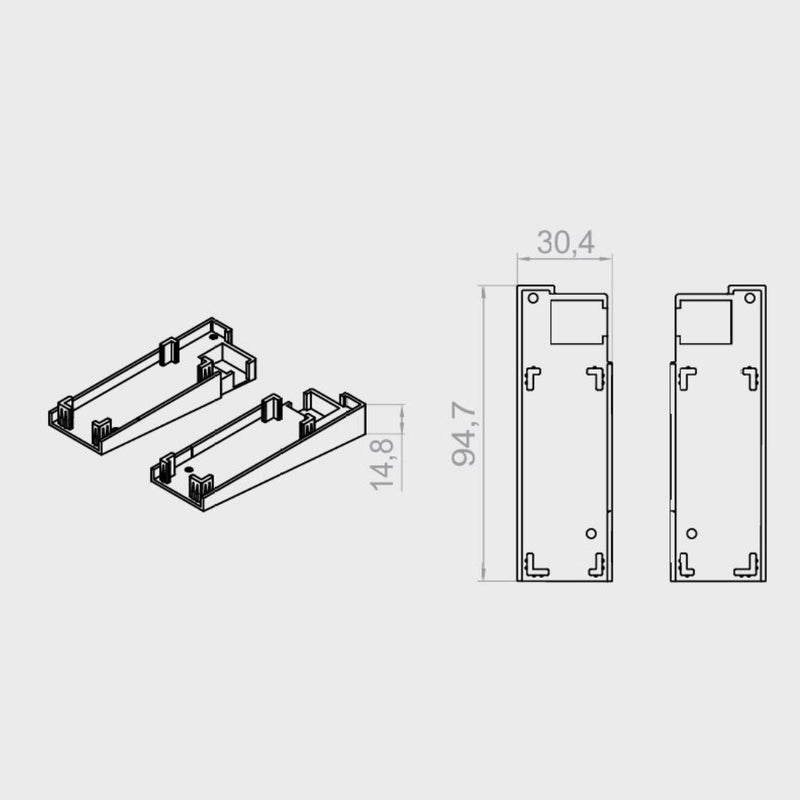 Portos Raffstore Untere PVC-Endkappe der Führungsschiene F-FBR-010