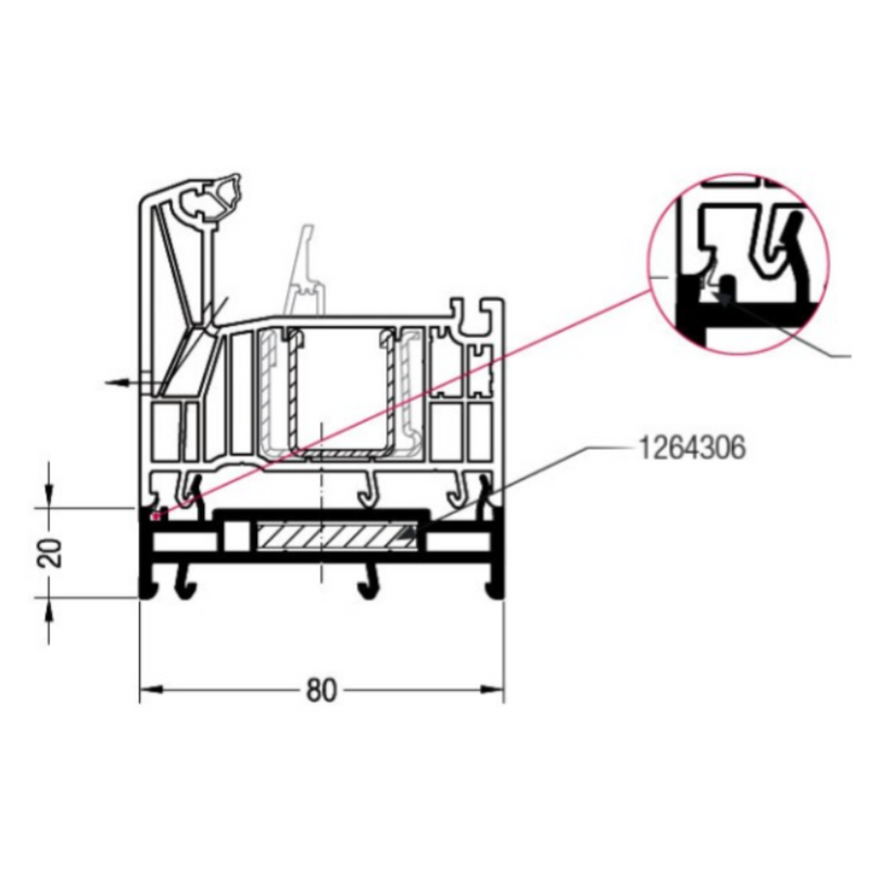 Rehau Blendrahmen Verbreiterung 20/80 538025