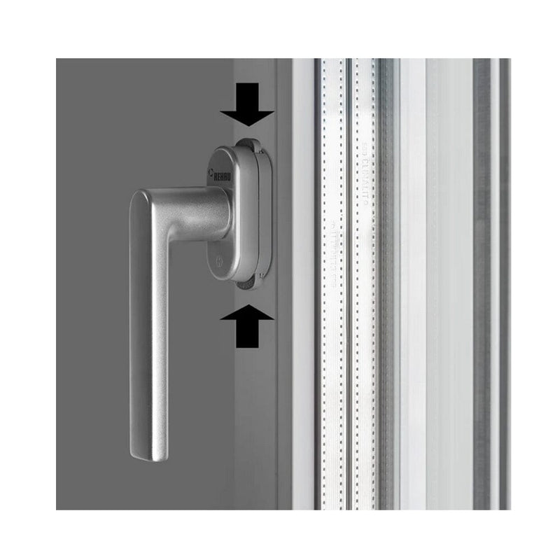 Rehau Fenstergriff Linea Kisi mit Kindersicherung Stahl Matt