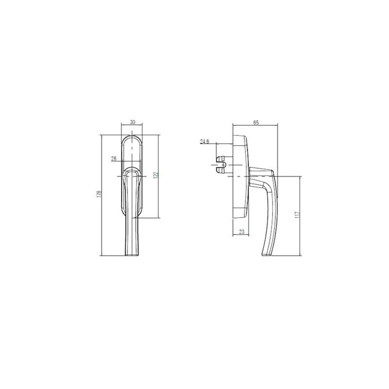 Roto Alu Fenstergriff Rotoline Getriebe 26 in Weiss 377477