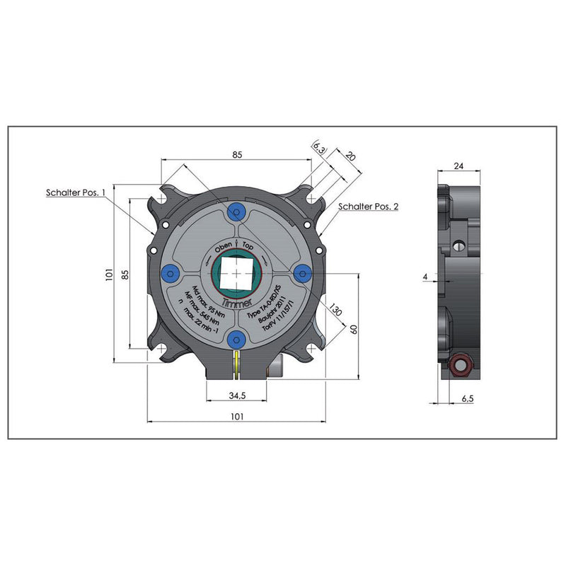 Timmer Abrollsicherung TA 0-RD/X6 (gelb) 95 Nm Drehmoment Fangmoment 545