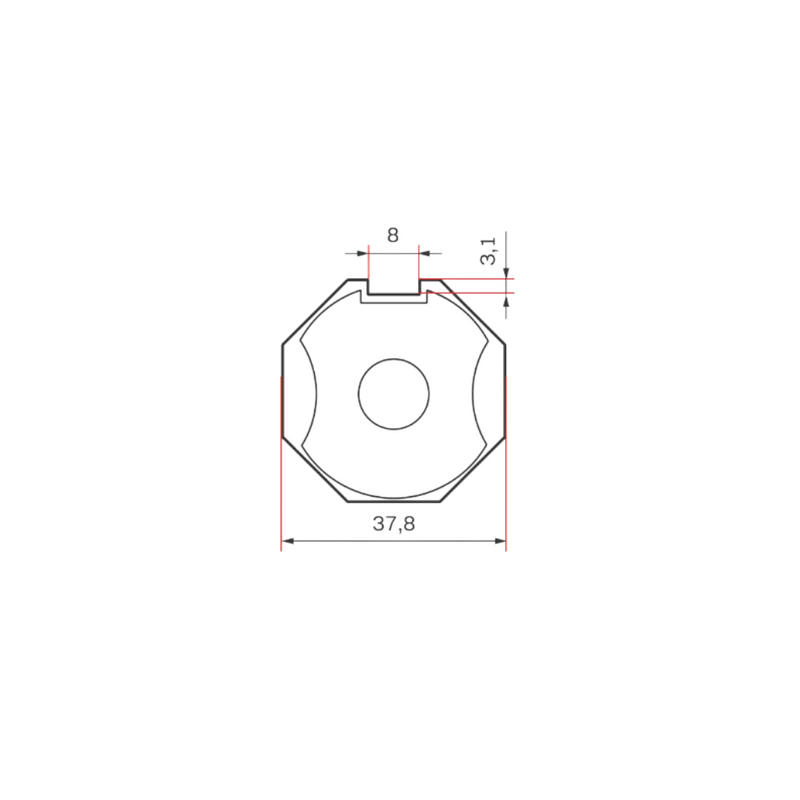 Yooda Adapter und Mitnehmer für Antriebe 35EVY und BD Serie, 8-Kant Ø40