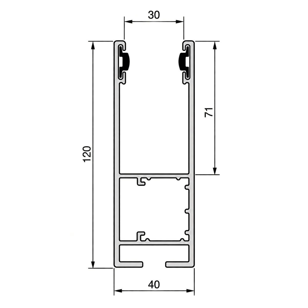 Aluprof Rolladen Aluprof ALU Führungsschiene PP120/G
