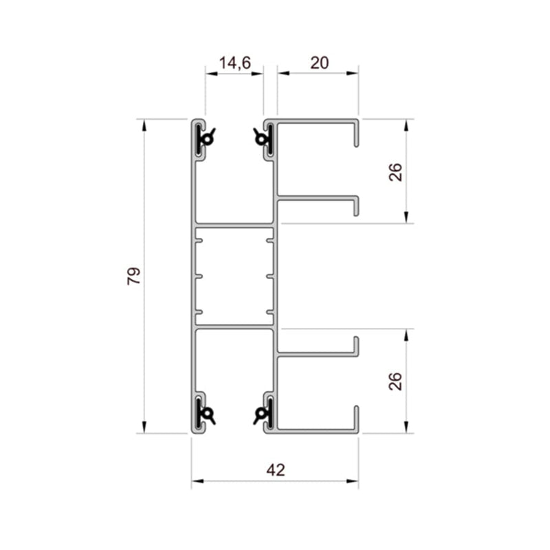 Aluprof Rolladen Aluprof ALU Führungsschiene PPD79/ODS/20/G