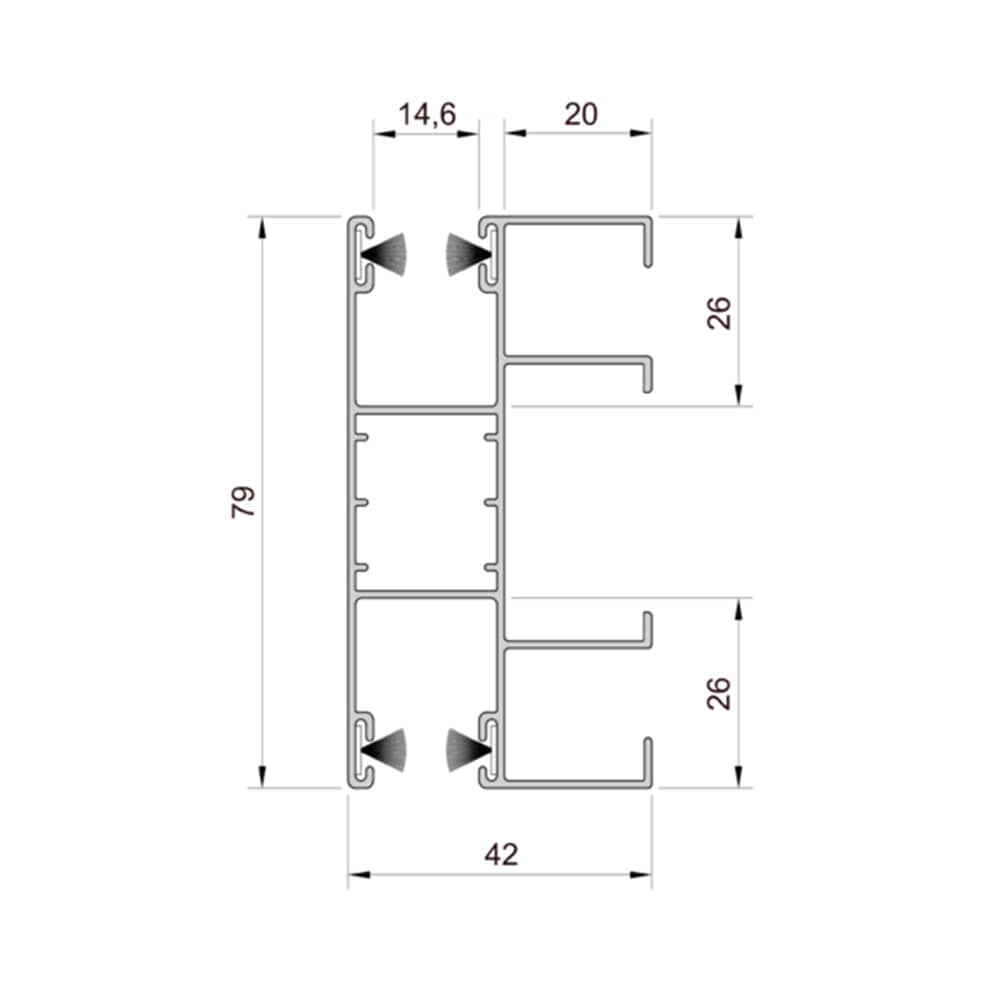 Aluprof Rolladen Aluprof ALU Führungsschiene PPD79/ODS/20/S