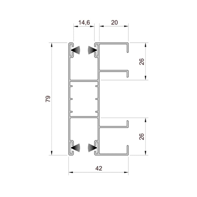 Aluprof Rolladen Aluprof ALU Führungsschiene PPD79/ODS/20/S