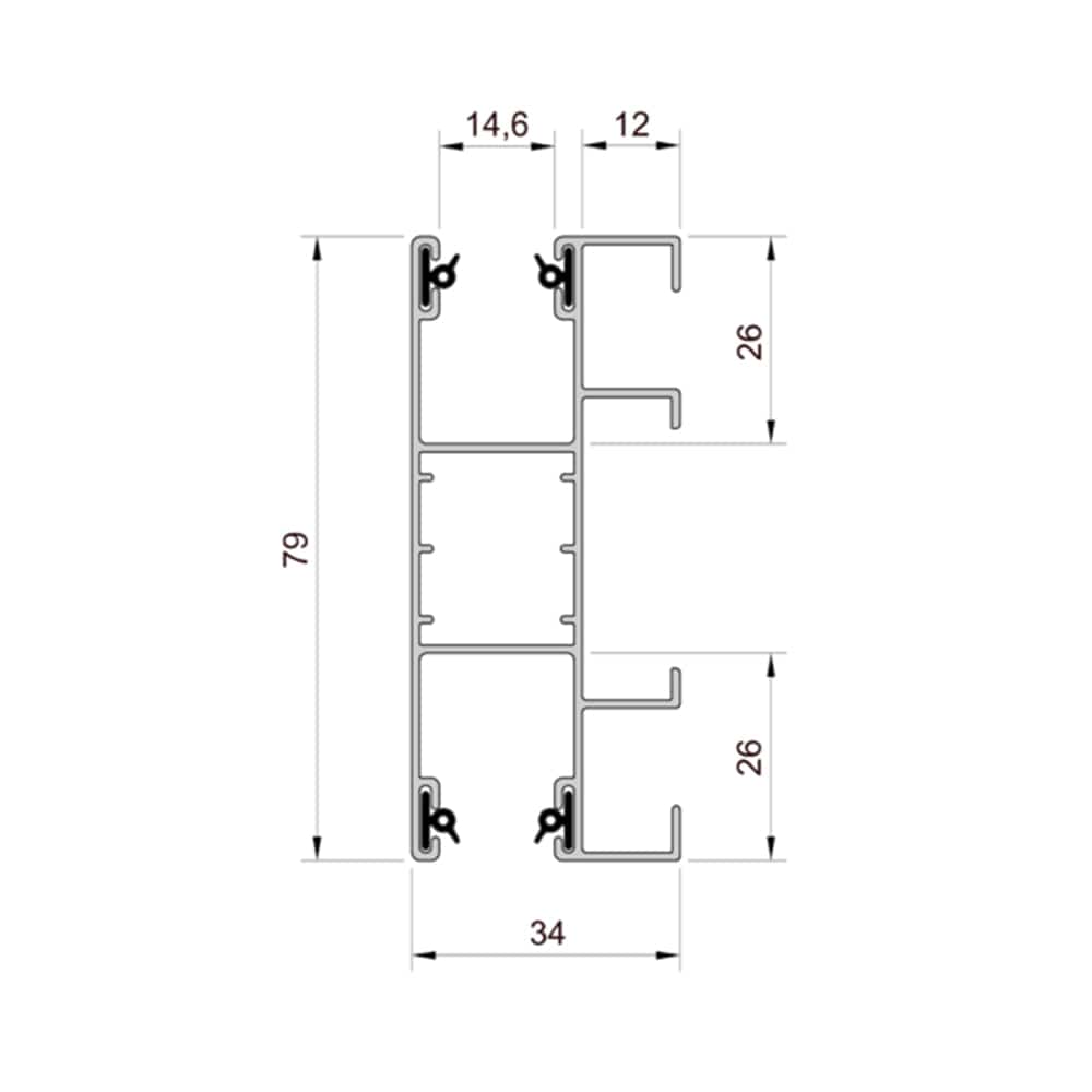 Aluprof Rolladen Aluprof ALU Führungsschiene PPD79/ODS/G