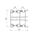 Aluprof Rolladen Aluprof ALU Führungsschiene PPDAMW-P60/12