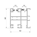 Aluprof Rolladen Aluprof ALU Führungsschiene PPDAMW60/12
